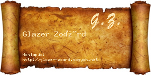 Glazer Zoárd névjegykártya